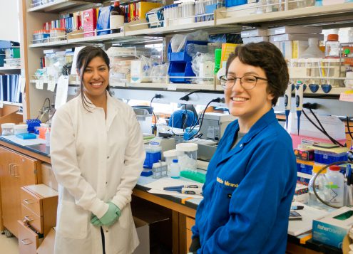 Two URSP Scholars in Lab