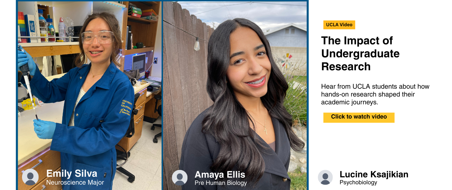 Banner for UCLA Impact of Undergraduate Research video