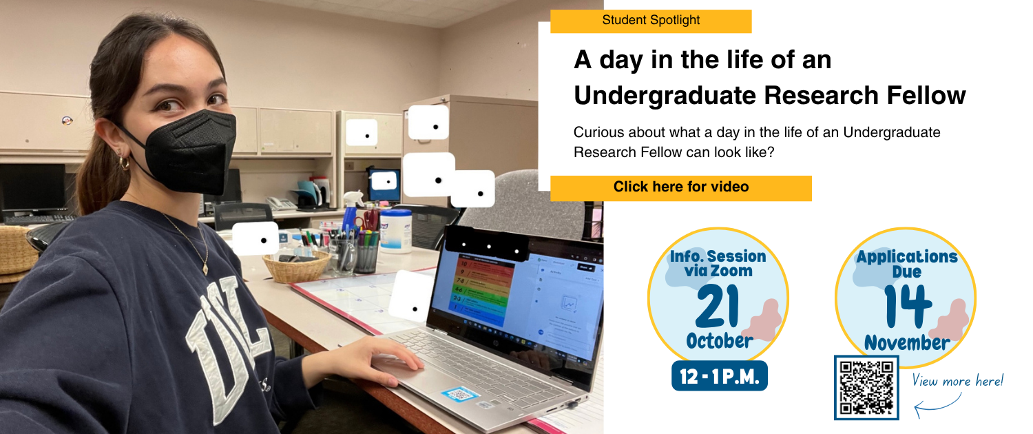 Banner showcasing video of URFP student and open application