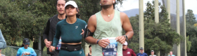 Russel Ahmed, student researcher, running in race