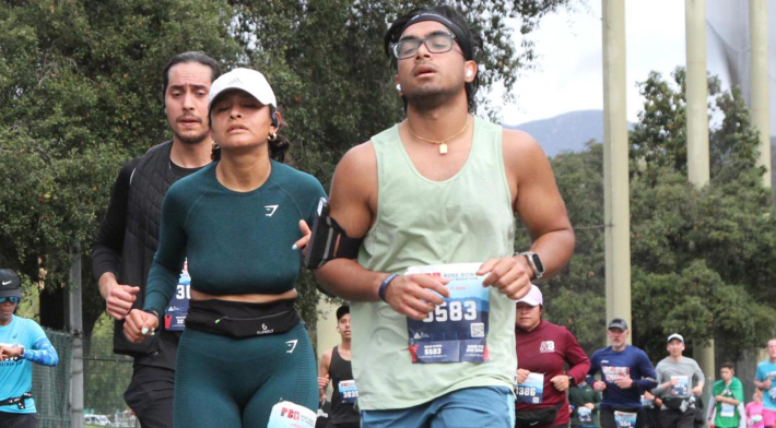 Russel Ahmed, student researcher, running in race