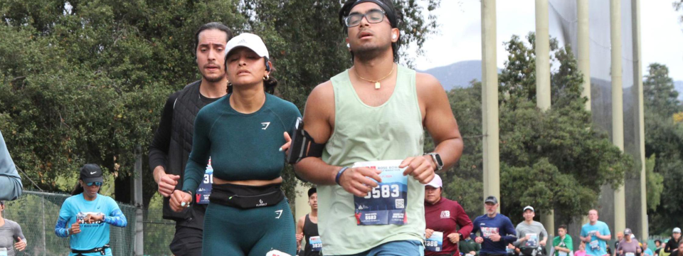 Russel Ahmed, student researcher, running in race